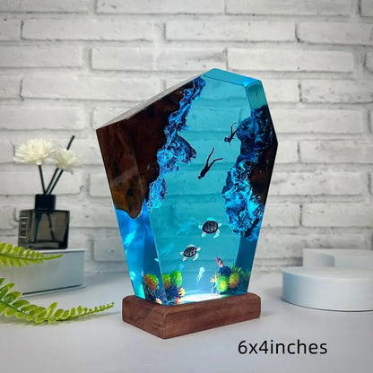 Ocean Resin lamp-Handmade